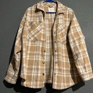 Oversized plaid jacket